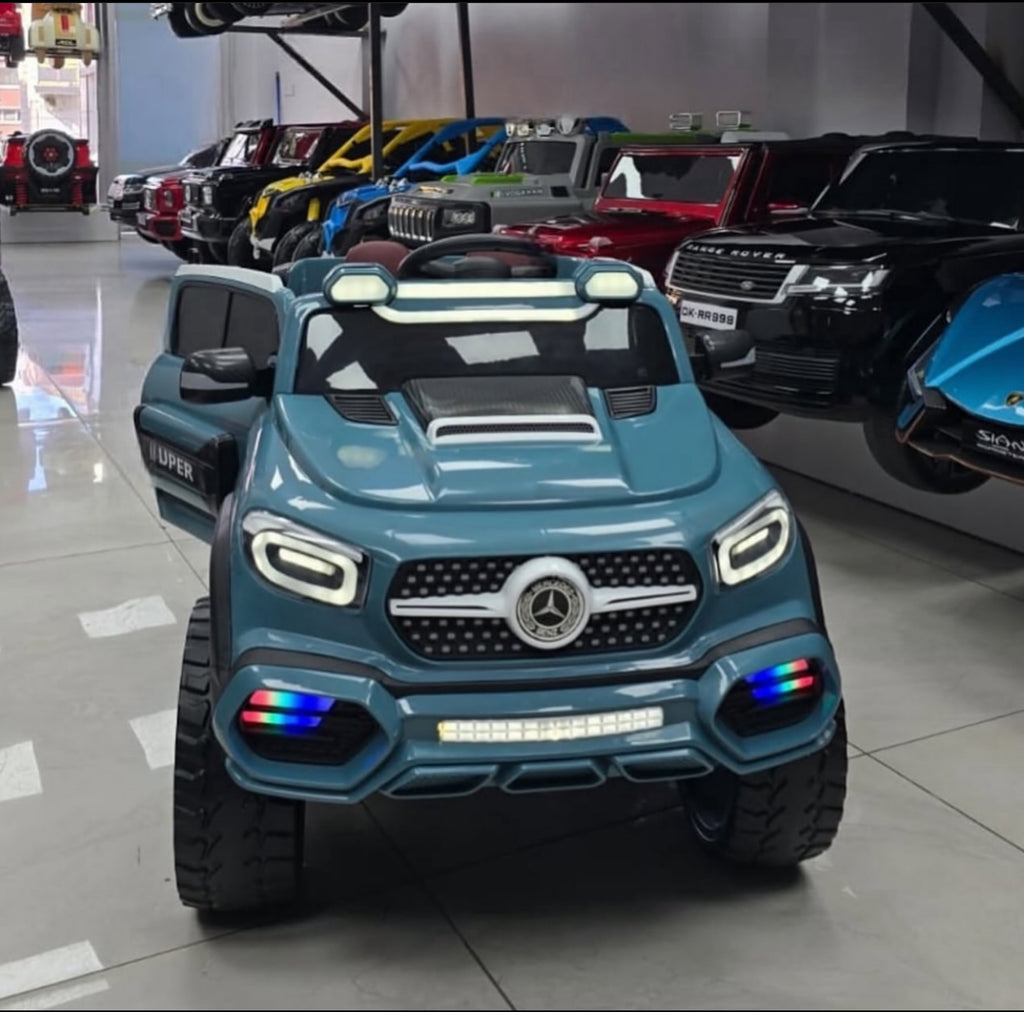 Mașină Electrică pentru Copii 1,5-8 ani Mercedes GLE Muzica, Lumini, Telecomandă, BT, 4 Motoare, 3 trepte de viteză -Albastru