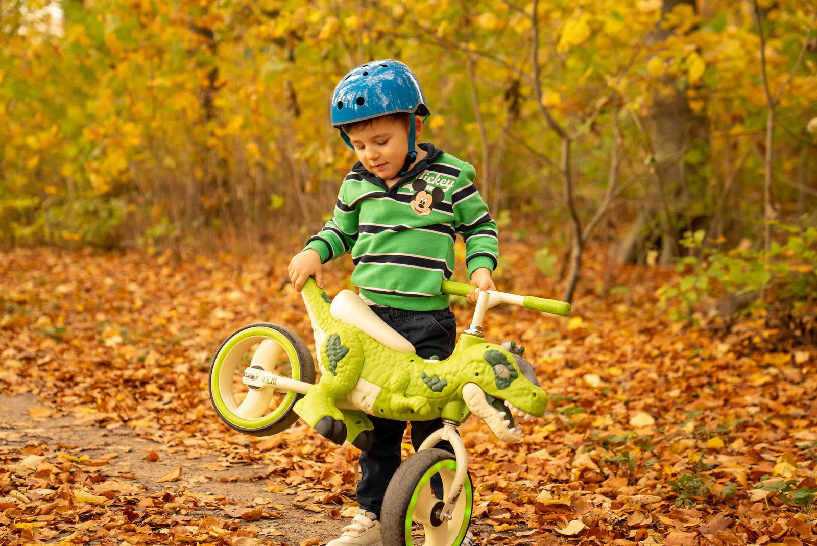 Bicicleta de echilibru pentru copii, model dinozaur, muzica, varsta 2-6 ani, roz