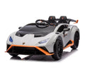 Masinuta Electrica 12V Lamborghini STO -Alba cu Telecomanda , recomandat pentru copii 3-8 ani