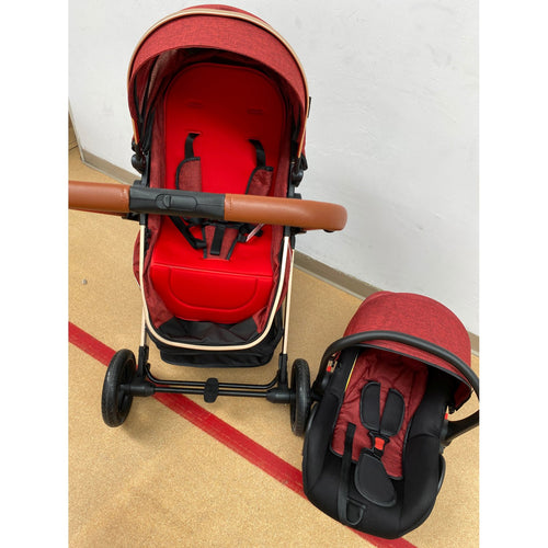 Carucior 3 in 1 cu landoul transfomabil, 0-36 luni, Rosu, Geanta si Scoica Incluse