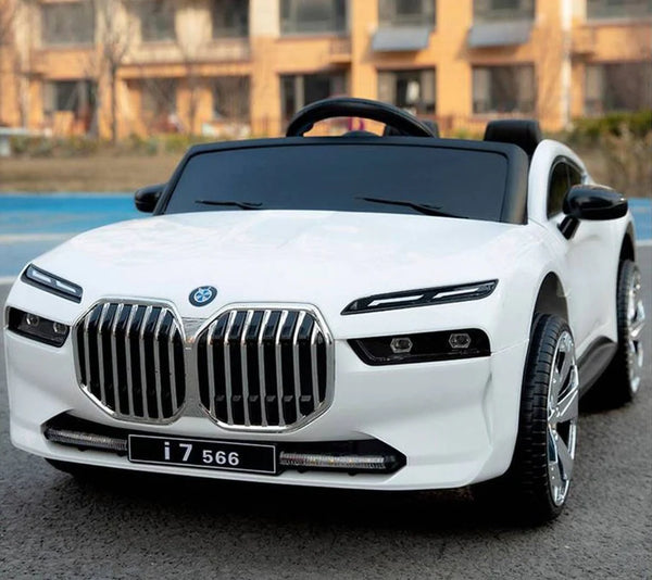 Masina electrica copii 2-8 ani, i7, 12V, control volan+acceleratie si telecomanda, BT si USB