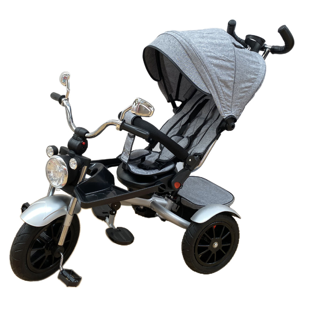 Triciclete tip motor cu scaun rotativ si pozitie de somn, 8 luni-3 ani