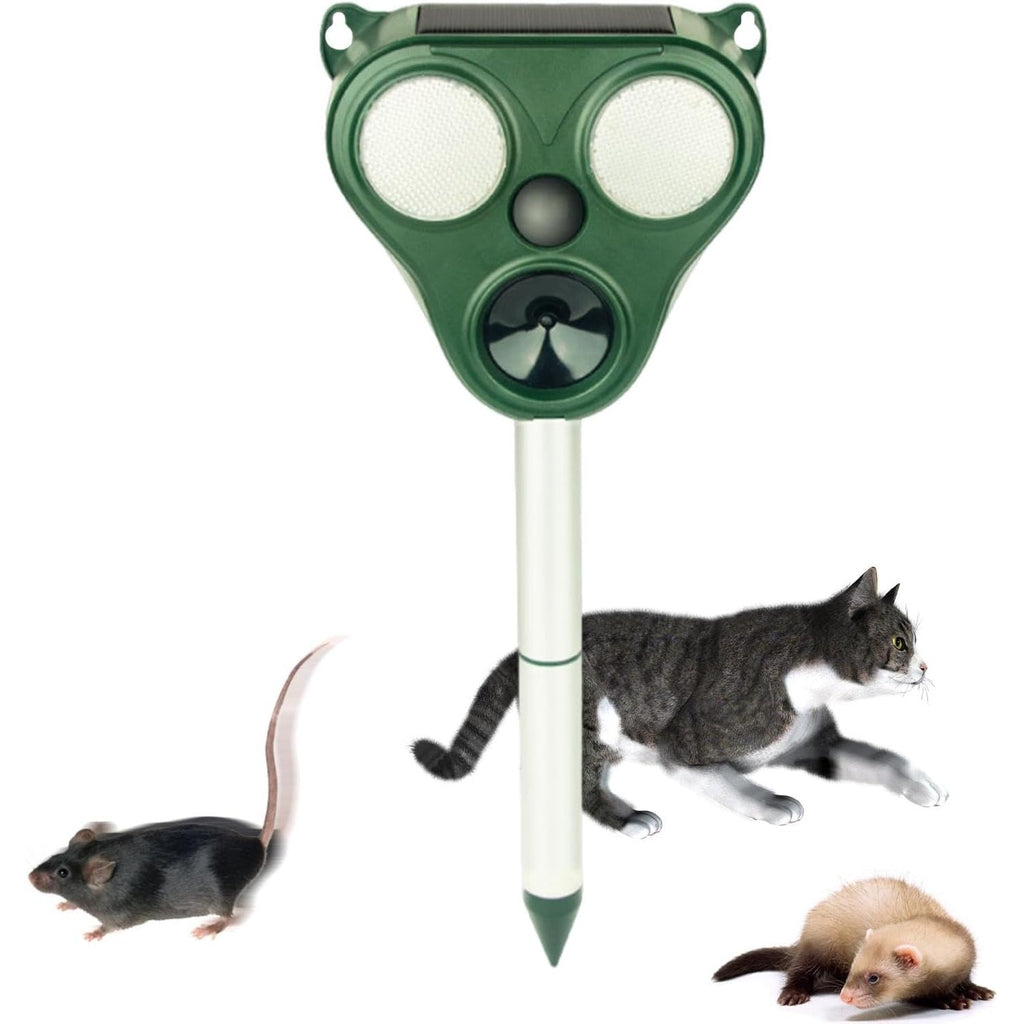 Aparat solar LED cu ultrasunete , repelent pentru animale mări si mici, lumina roșie si alba , anti rozătoare, anti insecte , frecventa 13.5Khz-65 Khz, Senzor PIR