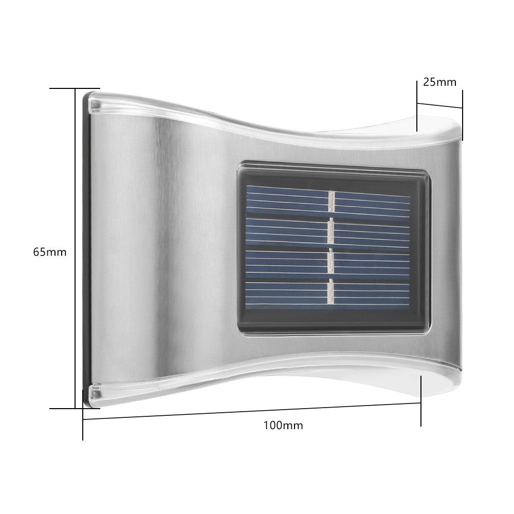 Aplica solara LED, REzistenta la apa Ip65,  LED uri , pentru perete , trepte , borduri, terasa ,Lumina Alb Rece, Gri