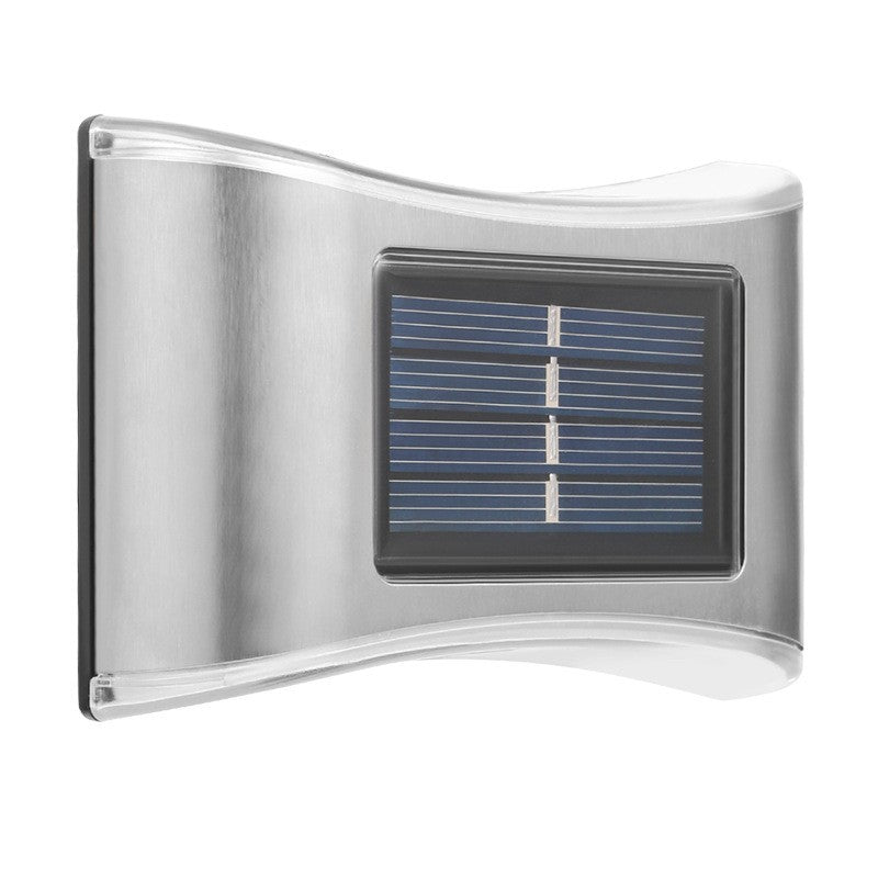Aplica solara LED, REzistenta la apa Ip65,  LED uri , pentru perete , trepte , borduri, terasa ,Lumina Alb Cald, Gri