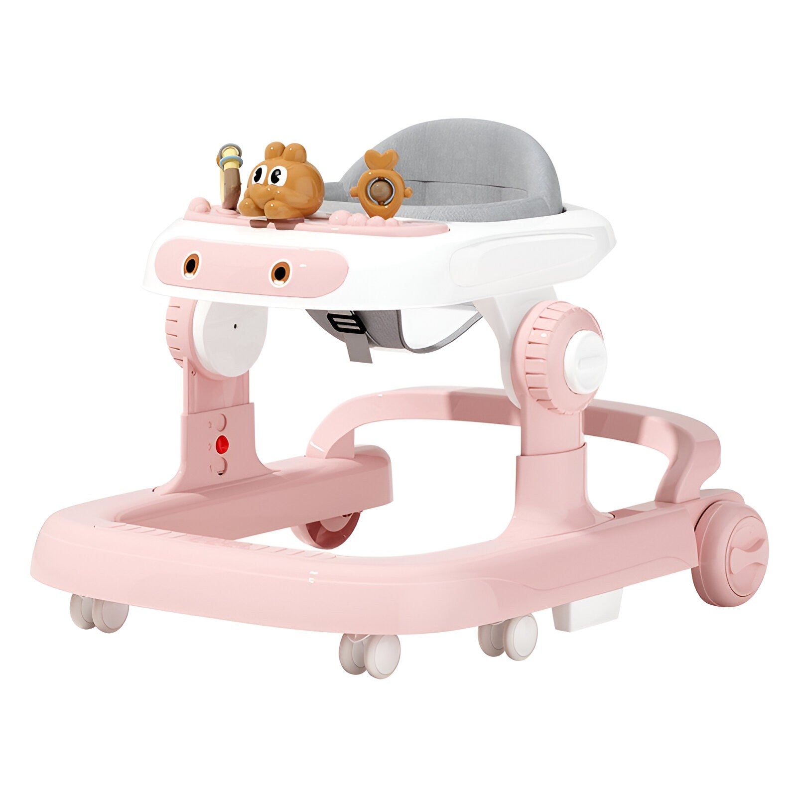 Premergator multifuncțional Baby Space Rabbit, Inaltime ajustabila, tavita, muzica si lumini, Roz