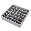 Cutie de depozitare pentru Lenjerie , material textil, 24 comportamente, 32 X 32 X 10 cm Gri