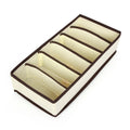 Cutie de depozitare pentru Lenjerie , material textil, 6 comportamente 32x16x10 cm Bej