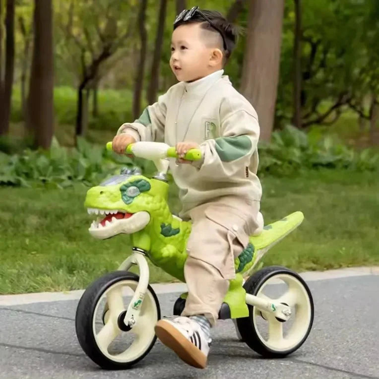 Bicicleta de echilibru pentru copii, model dinozaur, muzica, varsta 2-6 ani, roz