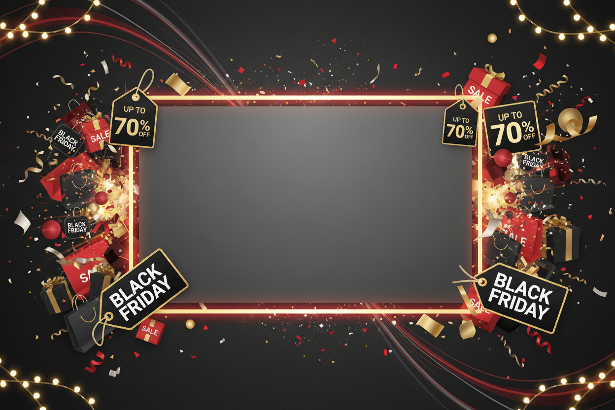 Black Friday banner with little space in the middle of image