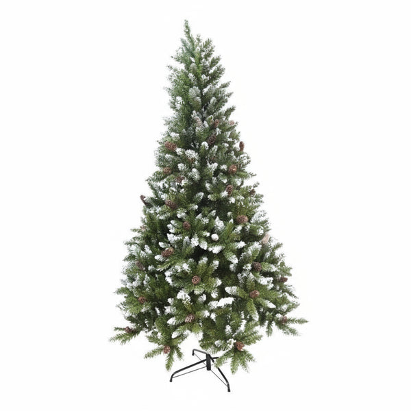 Brad artificial bogat,varfuri 2D, 180 cm, 918 ramuri cu strat de zăpadă pe vârfuri