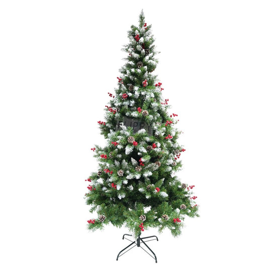 Brad artificial tip nins, decorat cu conuri de pin , înălțime 150cm, 319 ramuri, suport metalic inclus