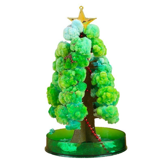 Jucarie Brad Magic Infloritor de Craciun, Crestere Lenta in 8-24 h, Decoratiune de Craciun, 16.5 x 9.5 x 9.5 cm, Verde