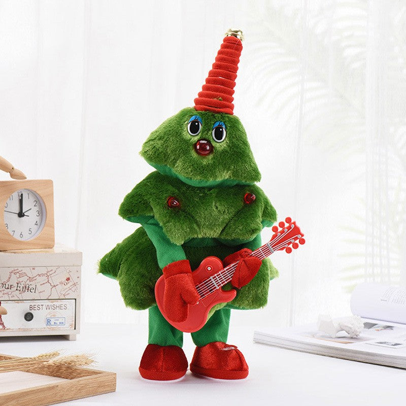 Decorațiune de Crăciun- Brăduț Dansator și Cântăreț Jucărie Interactivă - 25 cm
