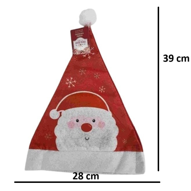 Căciulă de Moș Crăciun, Model cu Fulgi de Zăpadă, Alb/Roșu, Mărime Universală