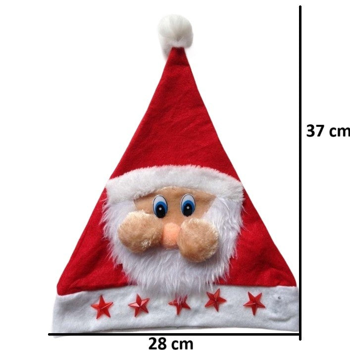 Căciulă de Moș Crăciun, Alb/Roșu, Mărime Universală