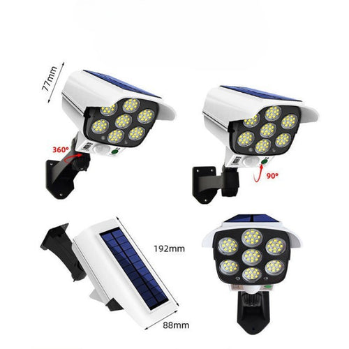 Camera de supraveghere FALSA cu încărcare solara si senzor de mișcare, 77 LED-URI