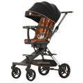 Cărucior sport 3in1, 6-36 luni , reversibil, pliabil, tăviță pentru masa, roti 360 si parasolar-Model Panda -Negru