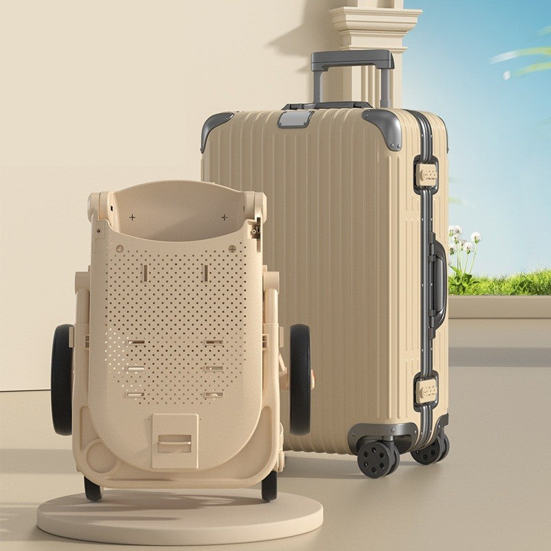 Cărucior sport 3in1, 6-36 luni , reversibil, pliabil, tăviță pentru masa, roti 360 si parasolar-Model Panda -Crem