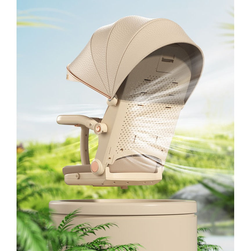 Cărucior sport 3in1, 6-36 luni , reversibil, pliabil, tăviță pentru masa, roti 360 si parasolar - Gri/Verde