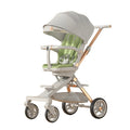 Cărucior sport 3in1, 6-36 luni , reversibil, pliabil, tăviță pentru masa, roti 360 si parasolar - Gri/Verde
