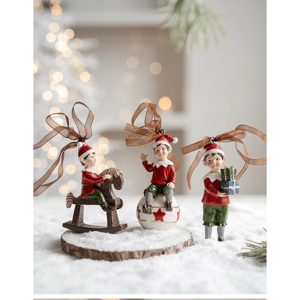 Decorațiune de Crăciun, pentru Brad, Model Elf pe Glob