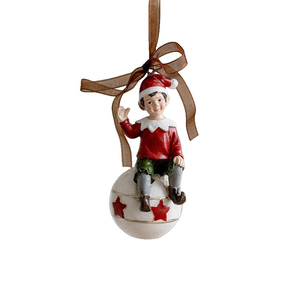 Decorațiune de Crăciun, pentru Brad, Model Elf pe Glob