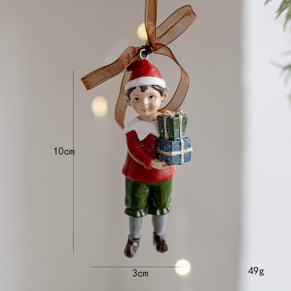 Decoratiune de Craciun, pentru Brad, Model Elf cu Cadouri