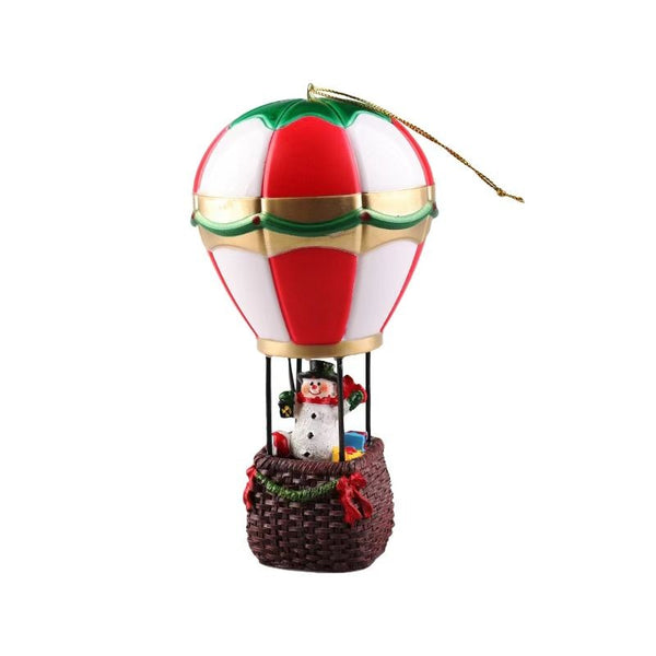 Decoratiune de Craciun tip Balon cu Aer Cald si Om de Zapada Iluminare LED