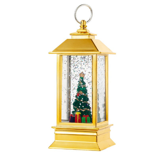 Decorațiune Luminoasă Felinar de Crăciun cu LED, 13cm ,Model Om de Zapada - Galben