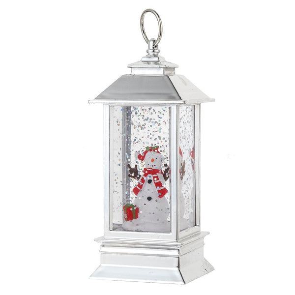 Decorațiune Luminoasă Felinar de Crăciun cu LED, Model Om de Zapada ,13cm, Alb