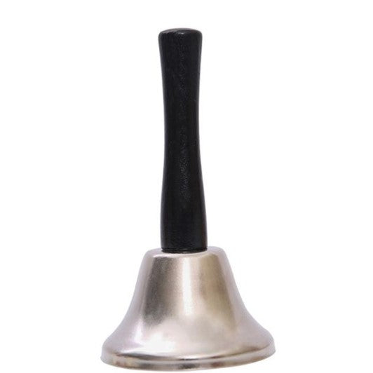 Clopoțel de mana, Argintiu , Mâner de Lemn , 12 cm