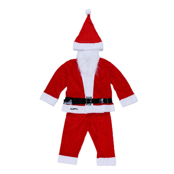 Costum Moș Crăciun băiat  5 piese  din catifea