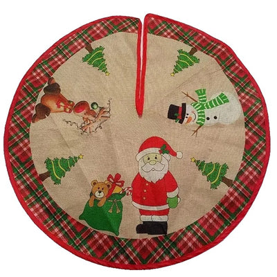 Covoraș pentru Brad, Model  Mos Craciun si Sacul de Cadouri, 60 cm