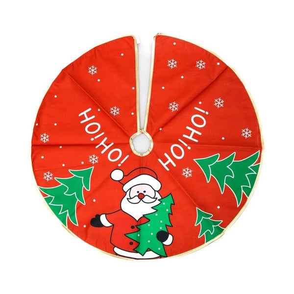 Covoraș pentru Brad, Model Mos Craciun si Bradul Ho Ho Ho, 90 cm