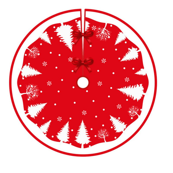 Covoraș pentru bradul de Crăciun- Model Brazi, Rosu/Alb