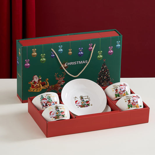 Set Veselă Festivă Temă Crăciun, din Ceramică