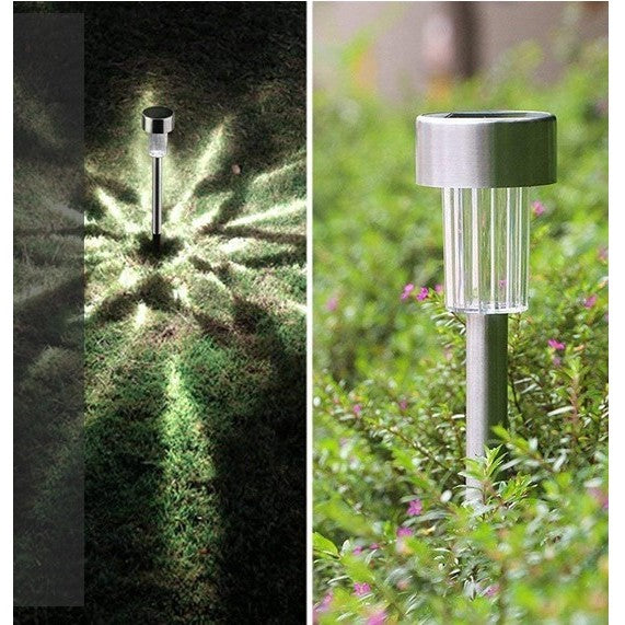 SET 6 Lămpi Solare LED de exterior pentru grădină din INOX , 29 cm , 0,06W