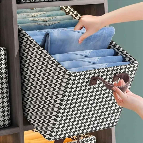 Cutie de depozitare pentru haine, lenjerie, șosete și sutiene - 7 compartimente, material textil