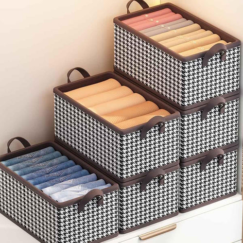 Cutie de depozitare pentru haine, lenjerie, șosete și sutiene - 9 compartimente, material textil