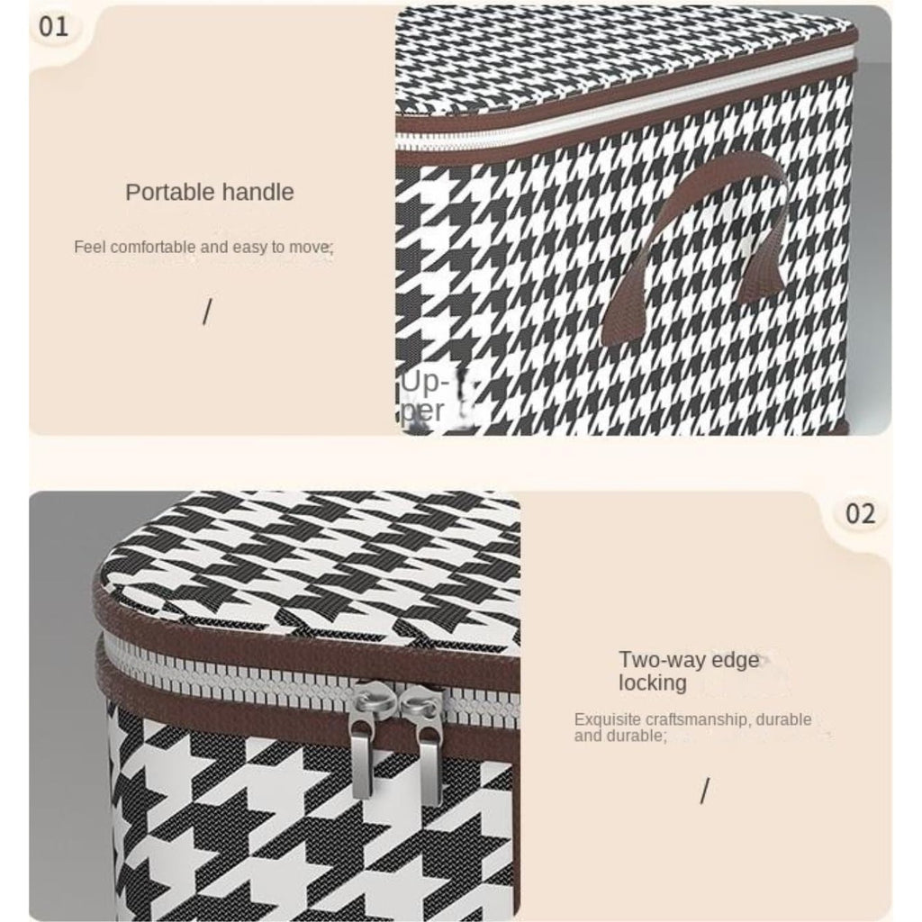 Cutie de Depozitare Pliabilă - 55x35x25 cm cu Fereastră Frontala cu Fermoar Bidirecțional-50 L