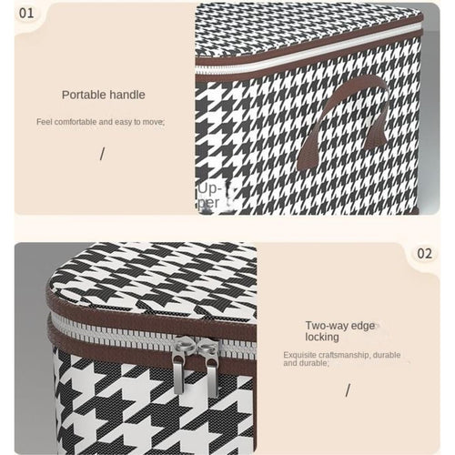 Cutie de Depozitare Pliabilă - 60x40x30 cm cu Fereastră Frontala cu Fermoar Bidirecțional -75L