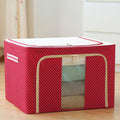 Cutie de depozitare pliabila cu fermoar 100L material textil 60x42x40cm Imprimeu Buline ROSU