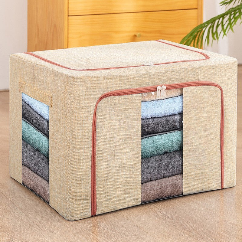 Cutie de depozitare pliabila, 66L din bumbac 50x40x33 cm Bej
