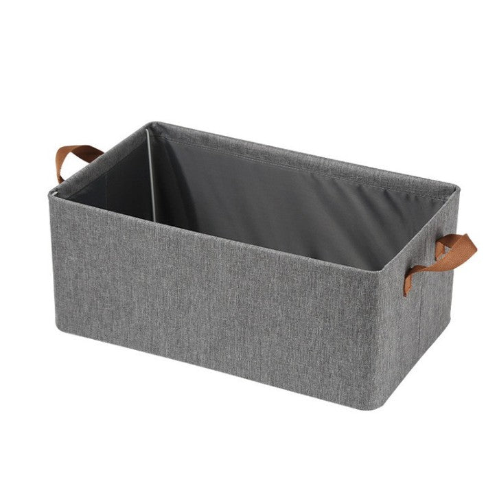 Cutie de Depozitare Tip Cos,  Material Textil, Pliabila, 47x35x30 cm, 50 l, Cadru Metalic, cu Manere, Gri