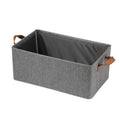 Cutie de Depozitare Tip Cos, Material Textil, Pliabila, 47x30x25 cm, 35 l, Cadru Metalic, cu Manere, Gri