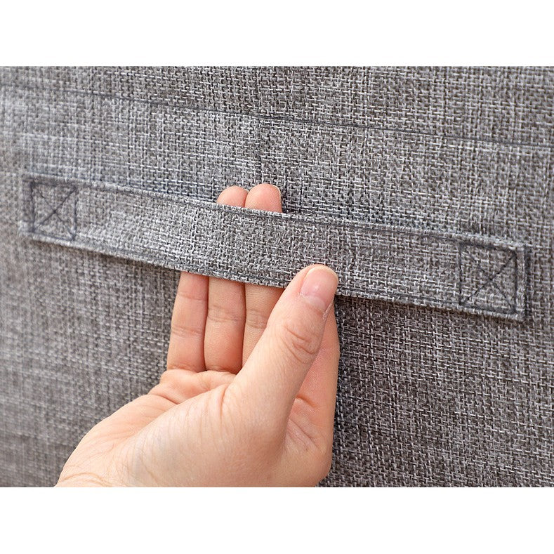 Cutie de depozitare pliabila cu fermoar 100L material textil 60x42x40cm Gri
