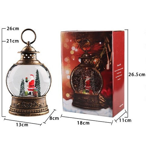 Decorațiune de Crăciun - Felinar cu Moș Crăciun și Cadouri, Cantece de Craciun, 3 Moduri