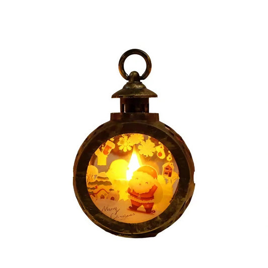 Decorațiune Crăciun tip Felinar 14 x 9 cm, Bronz Auriu