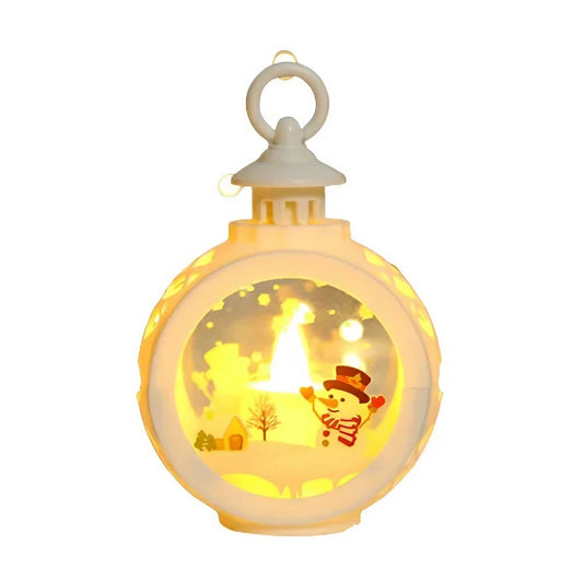 Decorațiune de Crăciun tip Felinar cu LED , 14 x 9 cm, Alb
